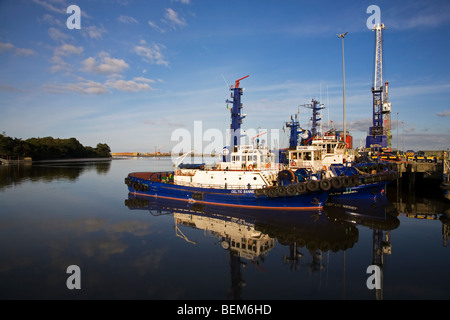 Les quais de foynes sur la rivière Shannon, comté de Limerick, Irlande Banque D'Images