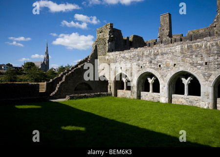 Les cloîtres de Killmallock Monastère dominicain du 13e siècle, Co Limerick, Irlande Banque D'Images