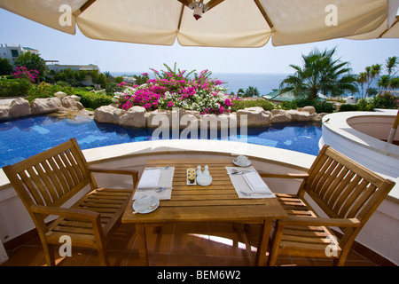 Table de petit-déjeuner dans un Luxueux resort à Sharm el Sheikh Égypte Banque D'Images