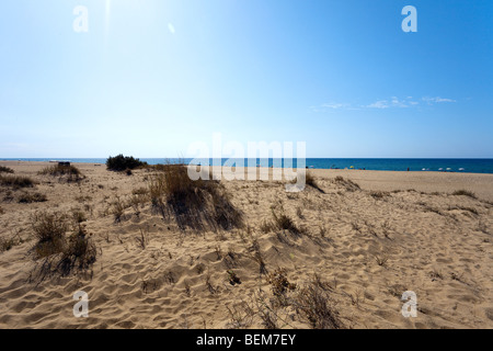 La plage et son sable Piscinas dunes du, près de Arbus, Medio Campidano. La Sardaigne, Italie Banque D'Images