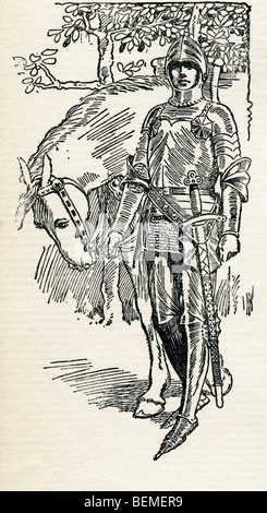 Sir Galahad. Illustration de l'album l'entrée de Tennyson publié 1910. Banque D'Images