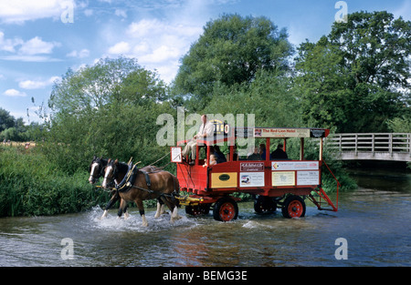 Le Wessex Omnibus à cheval à Salisbury, Wiltshire, Royaume-Uni Banque D'Images