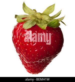 Des fraises fraîches isolées sur fond blanc Banque D'Images