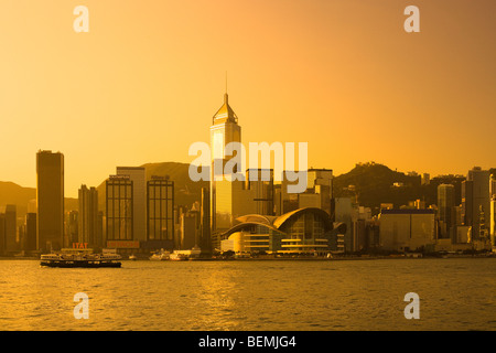 Toits de gratte-ciel à Wan Chai, Hong Kong, Chine Banque D'Images