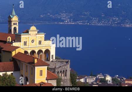 Église Madonna del Sasso, Église de pèlerinage, Lago Maggiore, Locarno, Tessin, Suisse Banque D'Images