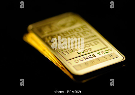 Barres d'or / lingots. 1 Onces de pureté .999 Banque D'Images