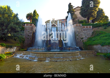 La fontaine de Neptune et de l'organe de l'eau Fontaine, Villa D'Este, Tivoli, Italie Banque D'Images