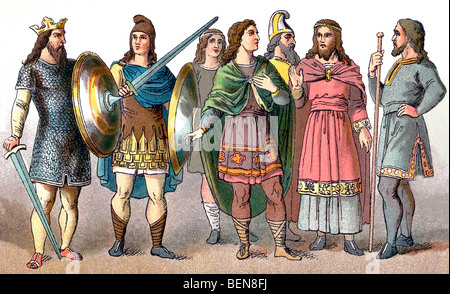 Guerriers et rois anglo-saxon Banque D'Images