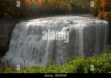 Upper Falls sur la rivière Genesee, NY USA Banque D'Images