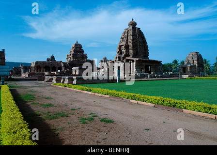 Galaganatha Sangameshwara et temples construits dans les 7ème et 8ème siècle dans la capitale de la dynastie Chalukya du sud de l'Inde Banque D'Images