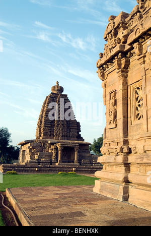 Sangameshvara Galaganatha et temple construit autour de la 7e et 8e siècle dans la région de Pattadakal la capitale de la dynastie Chalukya de Banque D'Images