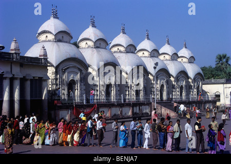 L'Dakshineswar Kali temple construit en 1855 est situé sur la rive est de la rivière Hooghly près de Kolkata, West Bengal India Banque D'Images
