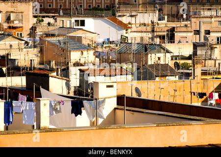 Vue sur les toits de Rome depuis le point de vue panoramique de Gianicolo Banque D'Images