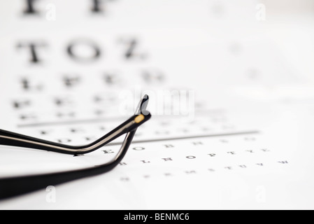 Verres sur l'œil, cropped Banque D'Images
