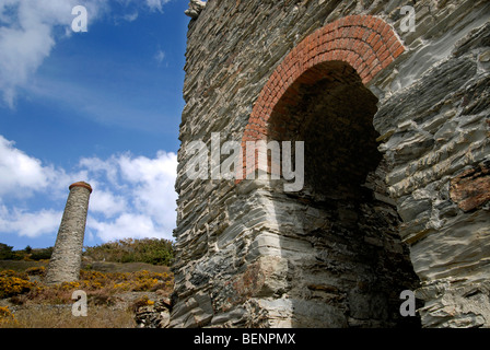 Blue Hills tin mine, Trevellas Porth, St Agnes, Cornwall, UK. Banque D'Images