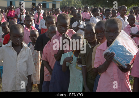 Soudan du Sud l'école primaire Lutaya, construit et financé par le Service jésuite aux réfugiés depuis 2005, Yei. Banque D'Images