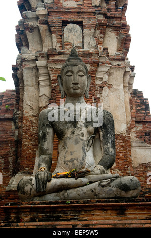 Wat Mahathat, Ayutthaya, Thaïlande Banque D'Images