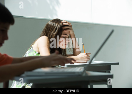 Les étudiants qui étudient Banque D'Images