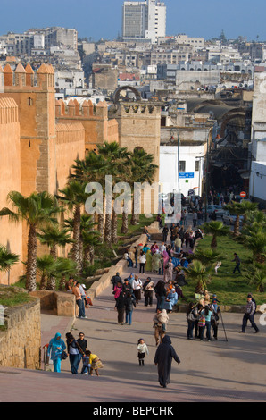 Remparts de la Kasbah Oudaia, Rabat, Maroc, Afrique Banque D'Images