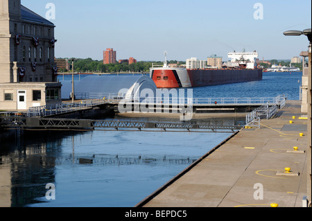 Cargo des Grands Lacs Edwin Gott entre Peterborough Sault Ste. Marie au Michigan Banque D'Images