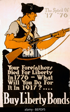 Vos ancêtres sont morts pour la liberté en 1776 - Qu'allez-vous faire pour elle en 1917 ? Acheter la liberté d'obligations - la Première Guerre mondiale, l'affiche américaine Banque D'Images