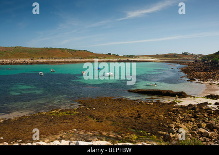 L'île de Gugh vu de St Agnes, Isles of Scilly Banque D'Images