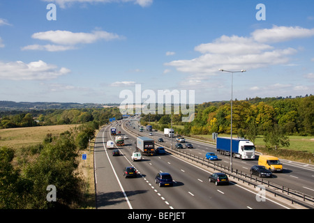 Autoroute M25 sortie 7 (M23) près de Godstone Surrey England Banque D'Images