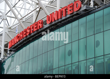 Manchester United le stade de football Old Trafford, Manchester, Angleterre, RU Banque D'Images