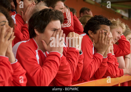 Groupe de supporters frustrés Banque D'Images