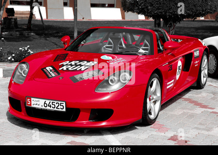 Porsche Carrera GT rouge Banque D'Images