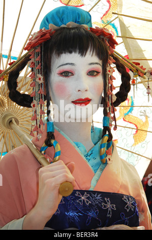 Geisha femme chez Elf Fantasy Fair Arcen Pays-Bas Banque D'Images