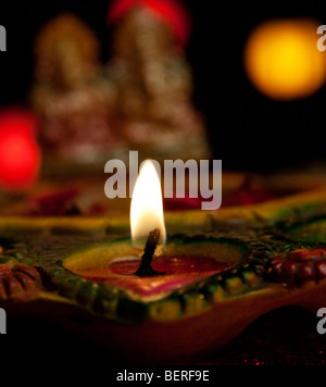 Close-up of a diya Banque D'Images