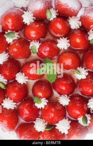 Close up of strawberry tart, full frame Banque D'Images