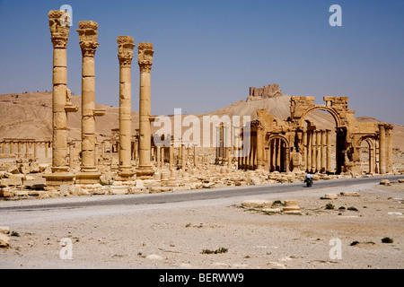 Vestiges romains et site archéologique de Palmyre, en Syrie, au Moyen-Orient, en Asie Banque D'Images