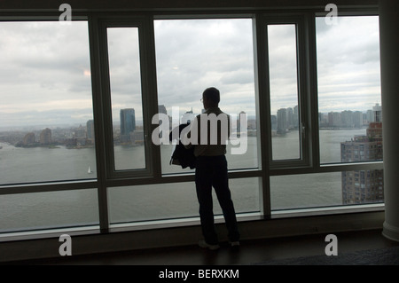 Un appartement de grand standing dans le visionaire, un bâtiment vert, dans la région de Battery Park City à New York Banque D'Images