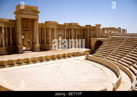 Théâtre romain, ruines et site archéologique de Palmyre, en Syrie, au Moyen-Orient, en Asie Banque D'Images