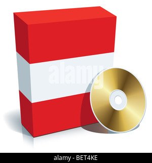 Logiciel autrichien fort avec les couleurs du drapeau national et de CD. Banque D'Images
