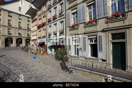 Suisse, Berne, vieille ville scène de rue Banque D'Images