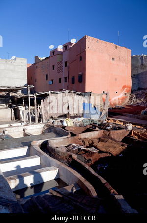 Les Tanneries Berbères, Marrakech, Maroc, Afrique du Nord Banque D'Images