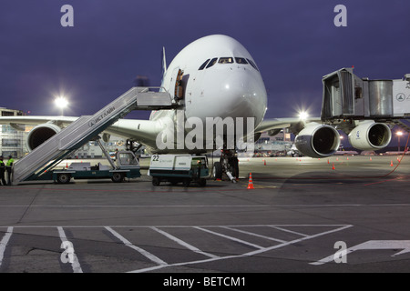 Première visite d'Airbus A380 à Moscou, Russie Banque D'Images