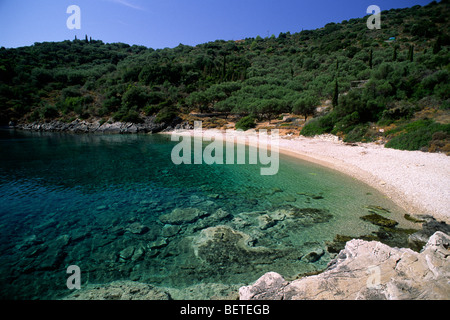Grèce, îles Ioniennes, Ithaque, baie de Sarakiniko Banque D'Images