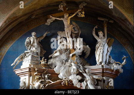 L'intérieur baroque de l'église de saint François Borgia, Eger, Hongrie Banque D'Images