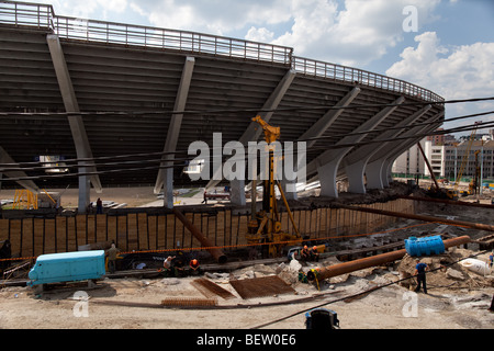 La reconstruction de la complexe sportif national ''S' Olympiyski stadium à Kiev, Ukraine Banque D'Images