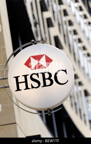 La banque HSBC signe. Londres. La Grande-Bretagne. UK Banque D'Images