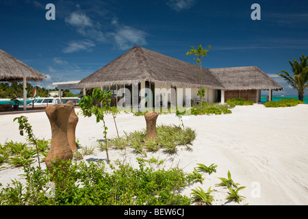 Centre de plongée sur l'île Veligandu Huraa Maldives, South Male Atoll, Maldives Banque D'Images