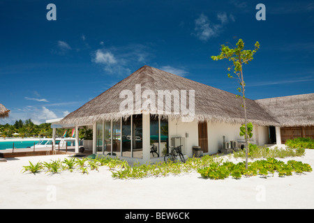 Centre de plongée sur l'île Veligandu Huraa Maldives, South Male Atoll, Maldives Banque D'Images