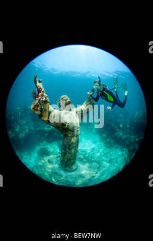 Snorkeler, Key Largo, Floride Banque D'Images