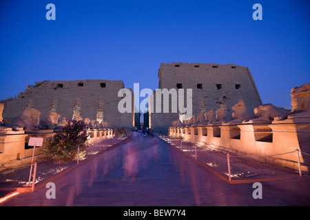 Spectacle son et lumière au Temple de Karnak, Louxor, Egypte Banque D'Images