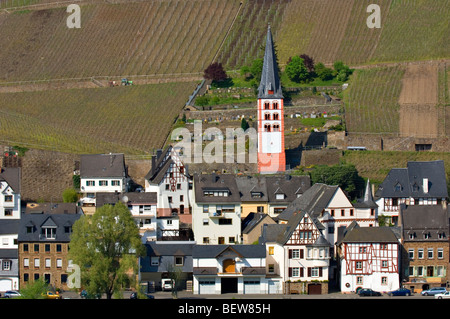 Vue de Zell sur la Moselle, Rhénanie-Palatinat, Allemagne Banque D'Images