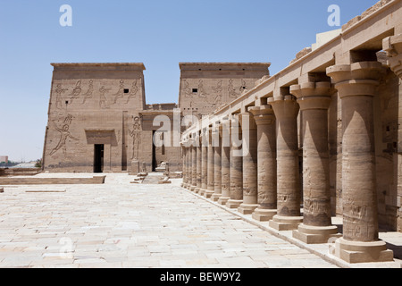 Temple d'Isis sur l'île de Philae, Aswan, Egypte Banque D'Images